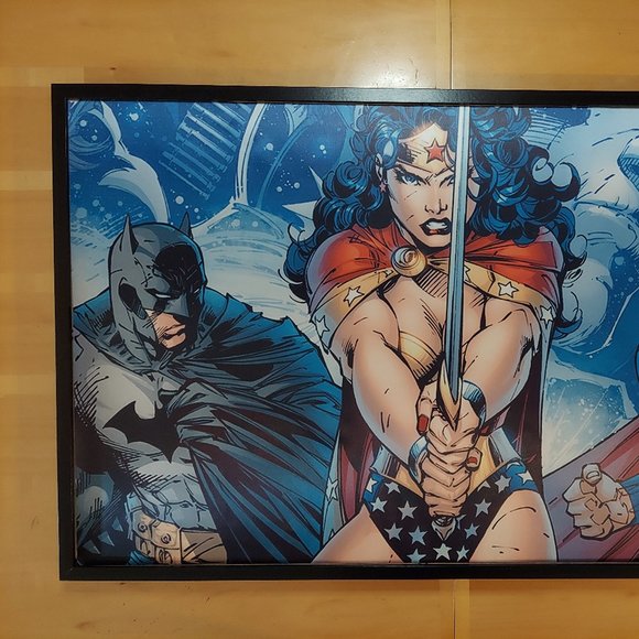 DC Trinity: Batman, Wonder Woman, Superman silk canvas Fabric Poster (36" x 24") - Picture 2 of 3